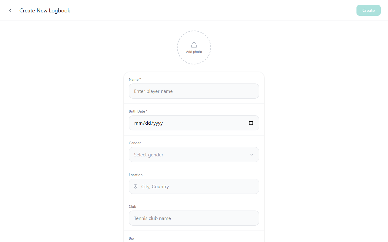 Create New Logbook — form start