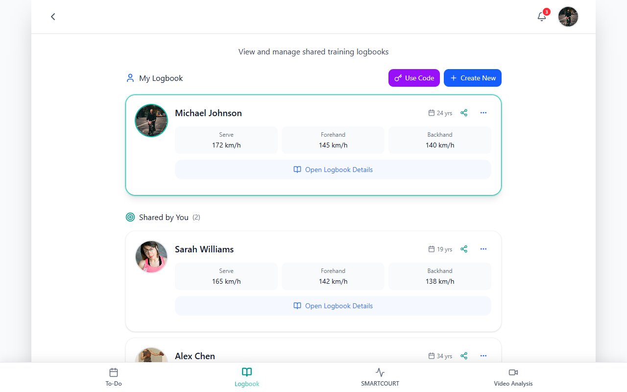 Shared logbooks — My Logbook, invites, and organization-wide access